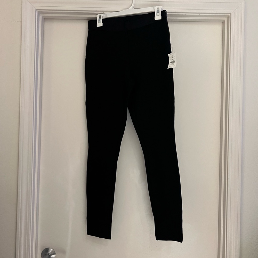 NWT J. Crew Factory Gigi Pant with Side-Zip Closure in ponte / Size 8 / BLACK